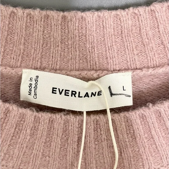 Everlane The Coccoon Crew Sweater In Plush Cotton Wool Alpaca Pink NWT - Picture 9 of 14